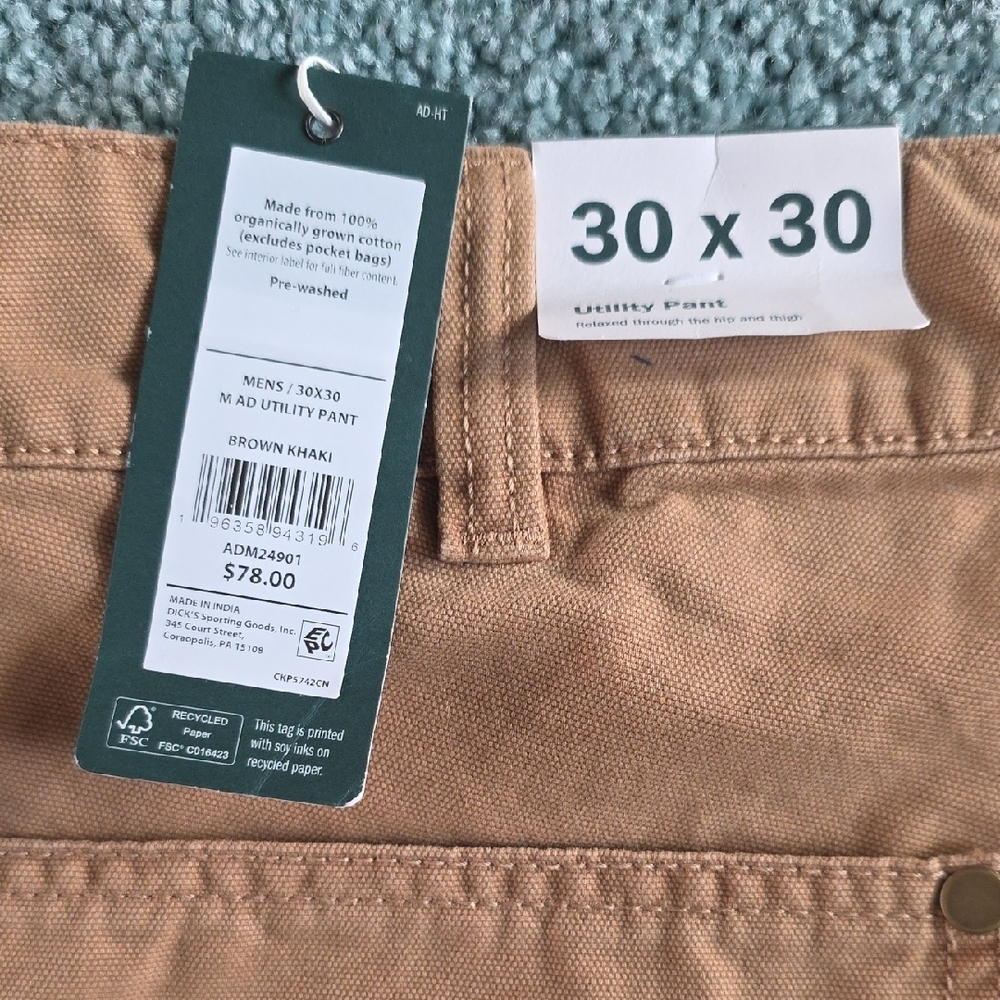 Men's Alpine Design Utility Pants, Brown Khaki 30×30, NWT - Picture 10 of 14